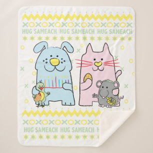 Hug Sameach Sherpa Hanukkah Blanket/medium Sherpa Deken