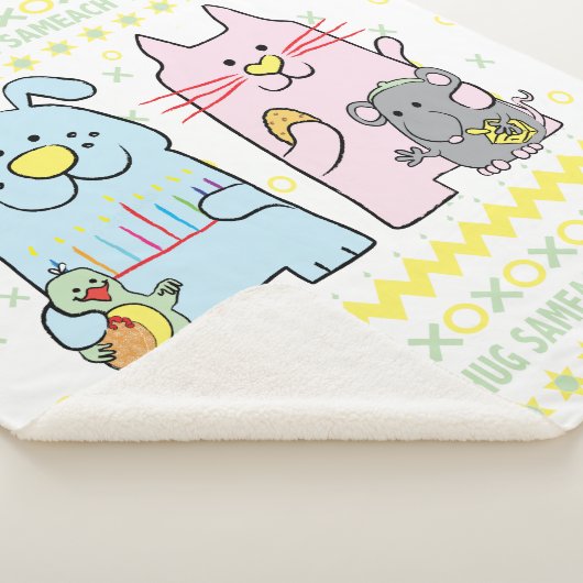 Hug Sameach Sherpa Hanukkah Blanket/medium Sherpa Deken (3/4)
