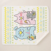 Hug Sameach Sherpa Hanukkah Blanket/medium Sherpa Deken (Voorkant (horizontaal))