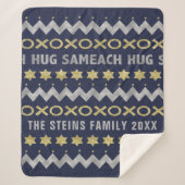 HUG SAMEACH Sherpa Hanukkah Blanket/Middelgroot Sherpa Deken (Voorkant)