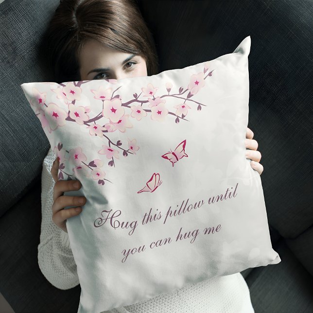 Hug This Pillow Until You Can Hug Me Floral Kussen (Creator heeft geüpload)