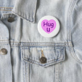 Hug U Pink Heart Ronde Button 5,7 Cm (In situ)