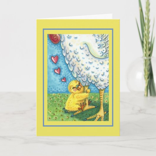 HUG UW MOMA, BABY CHICK LIEFT MOEDER HEN Blanco Kaart (Voorkant)