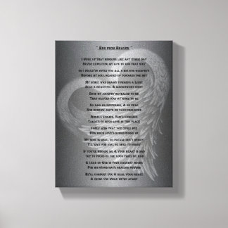 Hug van Heaven Legacy Poem Canvas Afdruk