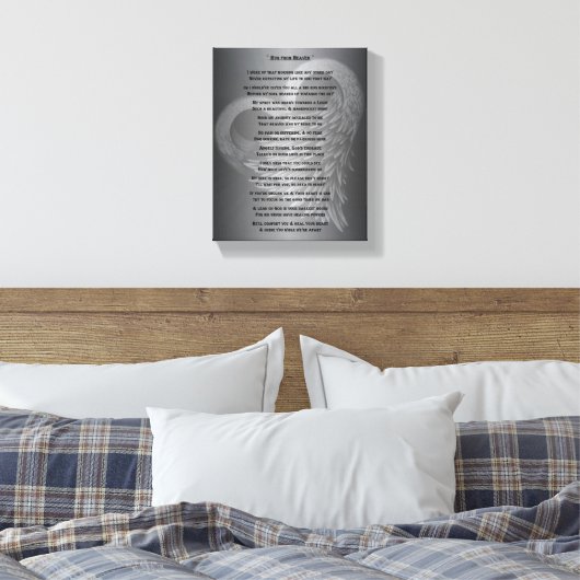 Hug van Heaven Legacy Poem Canvas Afdruk (Insitu (Slaapkamer))