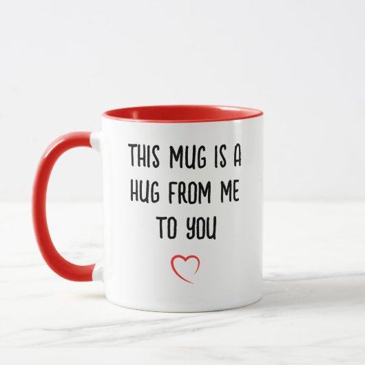 Hug van mij op uw keramische Mok (Links)