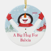 Hug voor Babcia Kerstmis Snowman Ornament (Voorkant)