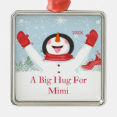 Hug voor Mimi Kerstmis Snowman Ornament (Voorkant)