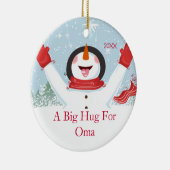 Hug voor Oma Kerstmis Snowman Ornament (Rechts)