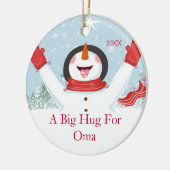 Hug voor Oma Kerstmis Snowman Ornament (Links)