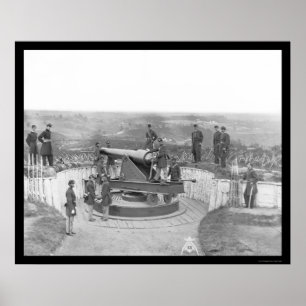 Huge Artillery Pistool and Officers in Washington Poster