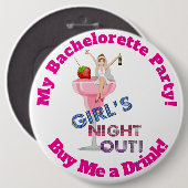 Huge Bachelorette Party-speld, 6 inch Ronde Button 6,0 Cm (Voorkant /achterkant)