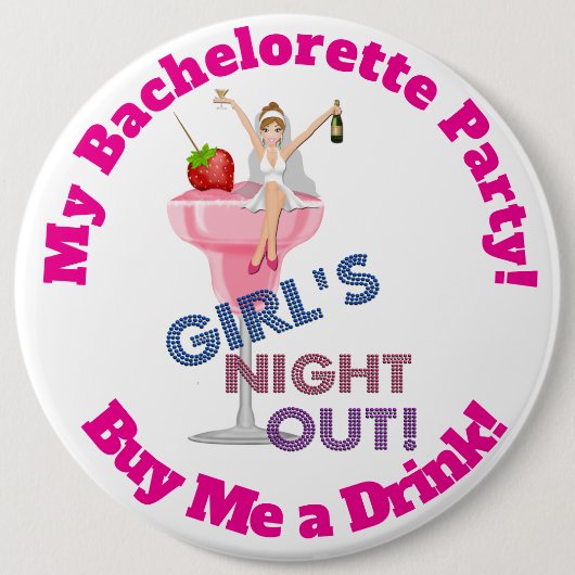 Huge Bachelorette Party-speld, 6 inch Ronde Button 6,0 Cm (Voorkant)