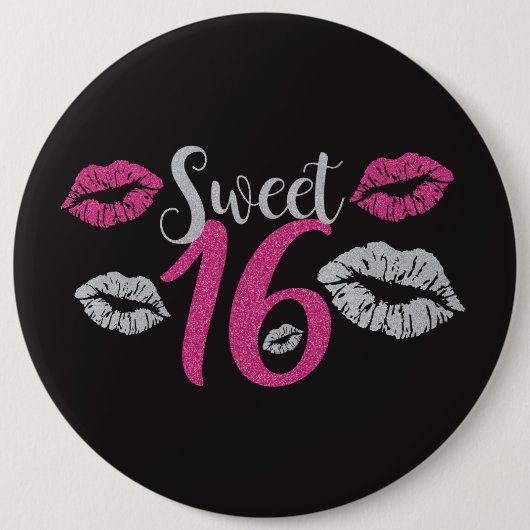 HUGE Birthday Girl Sweet 16 Ronde Button 6,0 Cm (Voorkant)