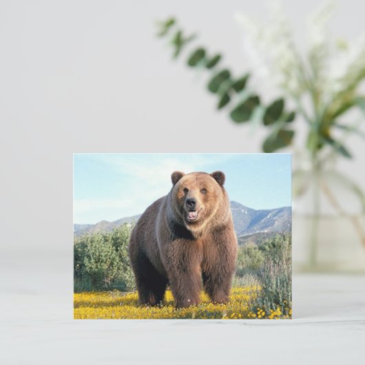 Huge Brown Bear Briefkaart (Staand voorkant)