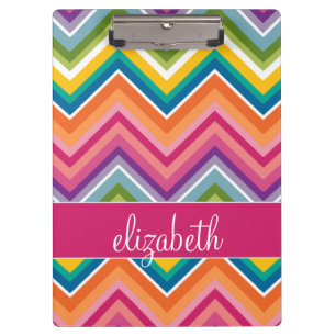 Huge Colorful Chevron Pattern met naam Klembord