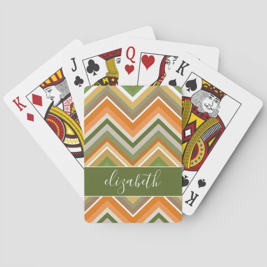 Huge Colorful Chevron Pattern met naam Pokerkaarten (Achterkant)