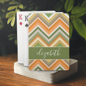 Huge Colorful Chevron Pattern met naam Pokerkaarten