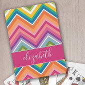 Huge Colorful Chevron Pattern met naam Speelkaarten