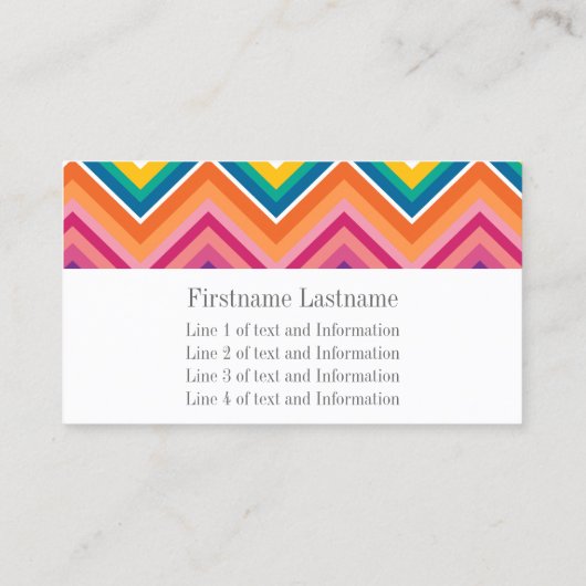 Huge Colorful Chevron Pattern met naam Visitekaartje (Achterkant)