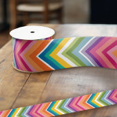 Huge Colorful Chevron Pattern Satijnen Lint