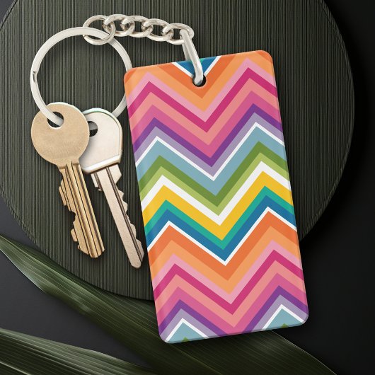 Huge Colorful Chevron Pattern Sleutelhanger
