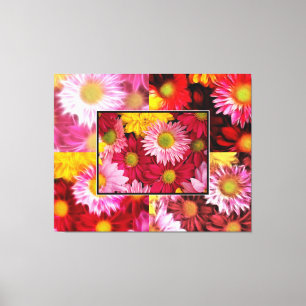 HUGE Daisies Quadtych Art Wrapped Canvas