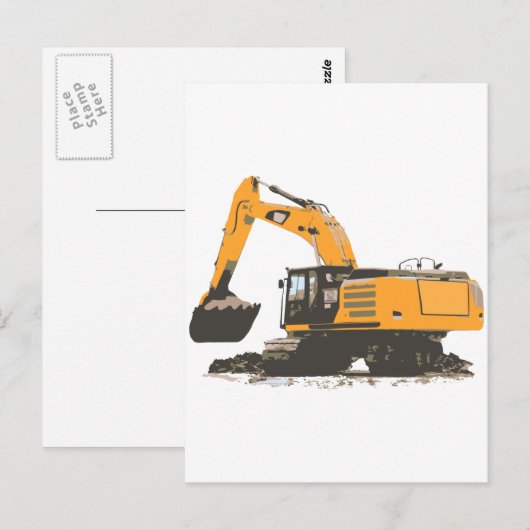 Huge Dirt Excavator Briefkaart (Voorkant / Achterkant)