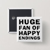 Huge Fan Happy Vierkante Button 5,1 Cm (Voorkant /achterkant)