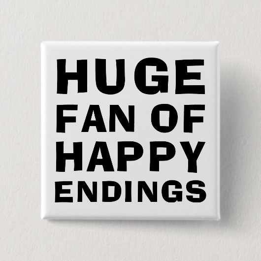 Huge Fan Happy Vierkante Button 5,1 Cm (Voorkant)