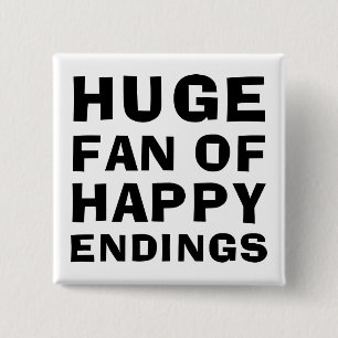 Huge Fan Happy Vierkante Button 5,1 Cm