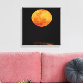 Huge Full Moon South Padre Island, Texas Canvas Afdruk (Insitu (Woonkamer))