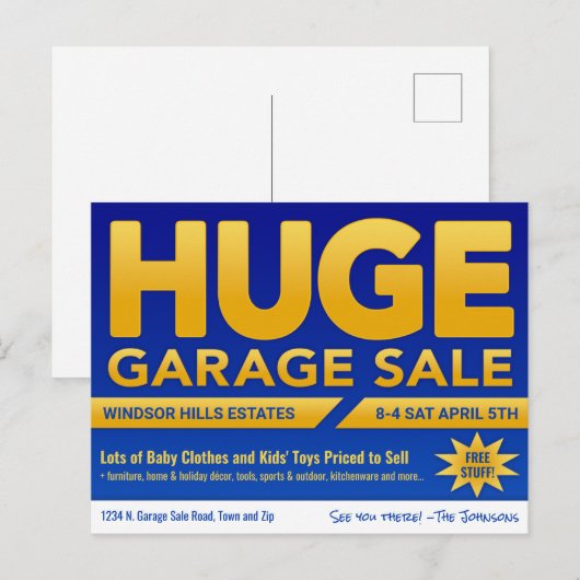 Huge Garage Sale - Briefkaart (Voorkant / Achterkant)
