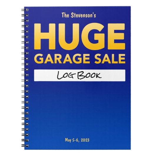 "Huge Garage Sale" Logboek/Planner/Inventaris/Gues Notitieboek (Voorkant)