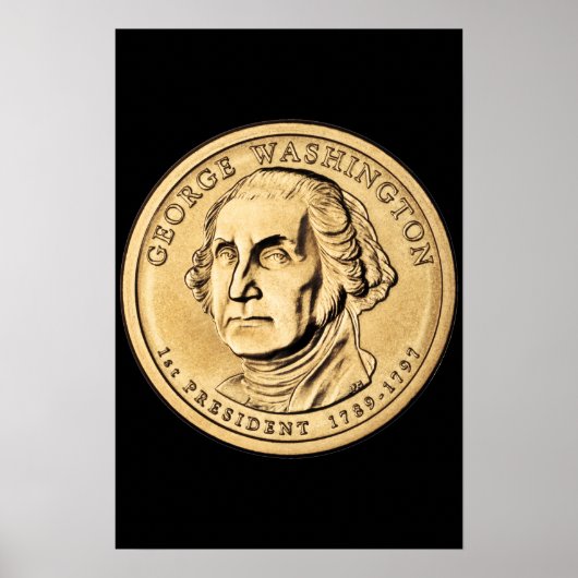Huge Gold Washington Dollar Coin Poster (Voorkant)