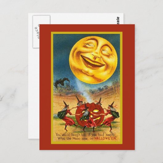 Huge Halloween Moon Card Briefkaart (Voorkant / Achterkant)
