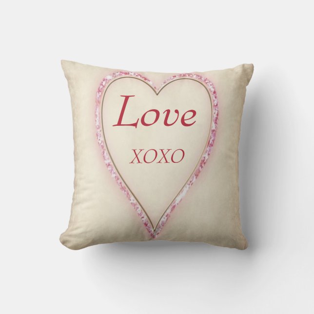 Huge Heart "Love" XOXO Kussen (Voorkant)