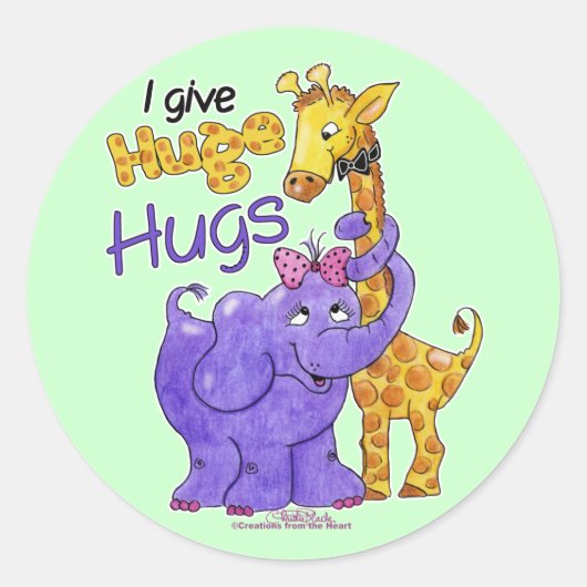 Huge Hugs Ronde Sticker (Voorkant)