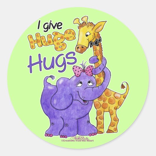 Huge Hugs Ronde Sticker (Voorkant)