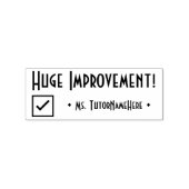 "Huge Improvement!" + Tutor Name Rubber Stamp Rubberstempel (Afrduk)