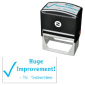 "Huge Improvement!" + Tutor Name Rubber Stamp Zelfinktende Stempel (In situ)