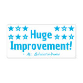 "Huge Improvement!" + Tutor Name Rubber Stamp Zelfinktende Stempel (Design)
