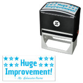 "Huge Improvement!" + Tutor Name Rubber Stamp Zelfinktende Stempel (In situ)