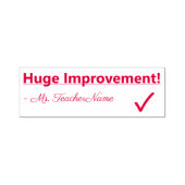 "Huge Improvement!" + Tutor Name Rubber Stamp Zelfinktende Stempel (Design)