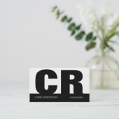 Huge Letter Monogram Black White Visitekaartje (Staand voorkant)
