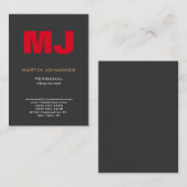 Huge Monogram Grijze sport Persoonlijke trainer Visitekaartje (Voorkant / Achterkant)