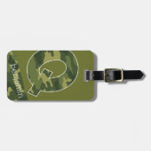 Huge Monogram Letter Q Camouflage Patroon Bagagelabel (Voorkant horizontaal)