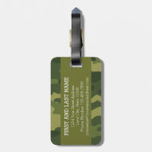 Huge Monogram Letter Q Camouflage Patroon Bagagelabel (Achterkant verticaal)