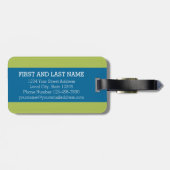 Huge Monogram Letter T Bright Blue Chevrons Bagagelabel (Achterkant horizontaal)