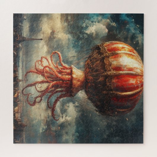 Huge Octopus Hot Air Balloon Over Paris Legpuzzel (Horizontaal)